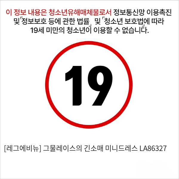 [레그에비뉴] 그물레이스의 긴소매 미니드레스 LA86327