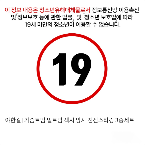 [야한걸] 가슴트임 밑트임 섹시 망사 전신스타킹 3종세트